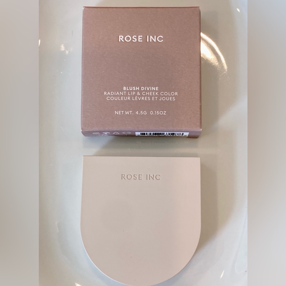 Rose Inc Cream Blush Refillable Cheek & Lip Color in Camellia. Swatched 1X